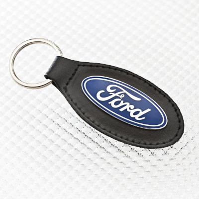 Ford Key Ring with Black Leather Key Fob