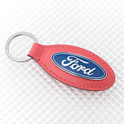 Ford Key Ring with Red Leather Key Fob