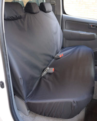 Black Rear Seat Covers for Toyota Hilux Mk7 Double Cab
