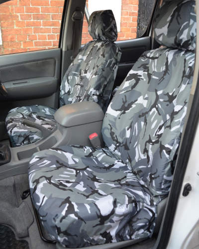 Waterproof Seat Covers for Toyota Hilux Mk7 in Grey Camo