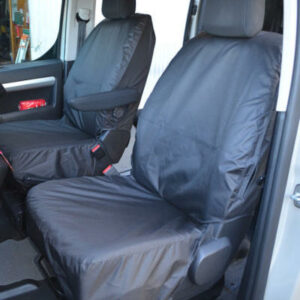 Single 07-16 Peugeot Expert Double HEAVY Duty RED Trim VAN Seat COVERS