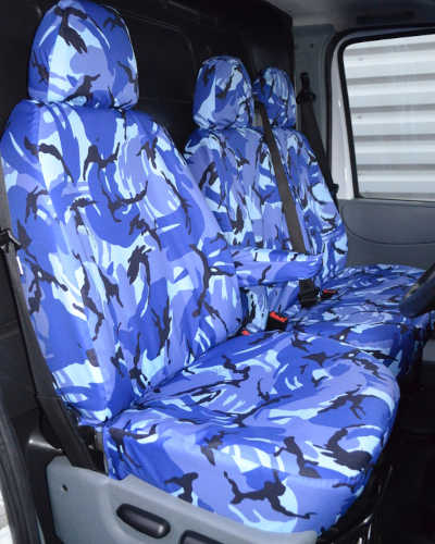 Ford Transit Seat Covers in Blue Camo