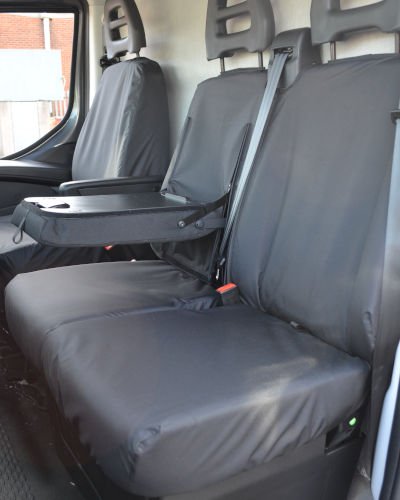 DELUXE RED PATCH VAN SEAT COVERS SINGLE IVECO DAILY 2006-2014 DOUBLE