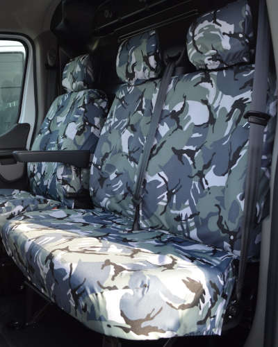 thumbnail image 2 of Lux-Ride Driver Seat Cover Mat – Upholstery Fabric For Vauxhall Vivaro & Movano – All Models, Black & Grey 2 of 2